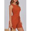 imagePRETTYGARDEN Lounge Sets for Women 2025 Summer Two Piece Matching Outfits Beach Vacation Clothes Sleeveless Tops and ShortsBrick Red
