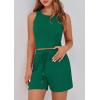 imagePRETTYGARDEN Lounge Sets for Women 2025 Summer Two Piece Matching Outfits Beach Vacation Clothes Sleeveless Tops and ShortsGreen