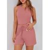 imagePRETTYGARDEN Lounge Sets for Women 2025 Summer Two Piece Matching Outfits Beach Vacation Clothes Sleeveless Tops and ShortsPink