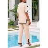 imagePRETTYGARDEN Two Piece Sets for Women 2025 Summer Spring Casual Sweater Knit Lounge Travel Matching Outfits ClothingBeige