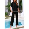 imagePRETTYGARDEN Two Piece Sets for Women 2025 Summer Spring Casual Sweater Knit Lounge Travel Matching Outfits ClothingBlack