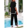 imagePRETTYGARDEN Two Piece Sets for Women 2025 Summer Spring Casual Sweater Knit Lounge Travel Matching Outfits ClothingBlack