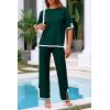 imagePRETTYGARDEN Two Piece Sets for Women 2025 Summer Spring Casual Sweater Knit Lounge Travel Matching Outfits ClothingDark Green