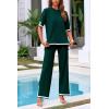 imagePRETTYGARDEN Two Piece Sets for Women 2025 Summer Spring Casual Sweater Knit Lounge Travel Matching Outfits ClothingDark Green