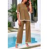 imagePRETTYGARDEN Two Piece Sets for Women 2025 Summer Spring Casual Sweater Knit Lounge Travel Matching Outfits ClothingKhaki