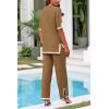 imagePRETTYGARDEN Two Piece Sets for Women 2025 Summer Spring Casual Sweater Knit Lounge Travel Matching Outfits ClothingKhaki