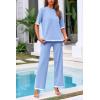 imagePRETTYGARDEN Two Piece Sets for Women 2025 Summer Spring Casual Sweater Knit Lounge Travel Matching Outfits ClothingLight Blue