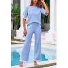 imagePRETTYGARDEN Two Piece Sets for Women 2025 Summer Spring Casual Sweater Knit Lounge Travel Matching Outfits ClothingLight Blue