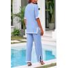 imagePRETTYGARDEN Two Piece Sets for Women 2025 Summer Spring Casual Sweater Knit Lounge Travel Matching Outfits ClothingLight Blue