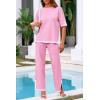 imagePRETTYGARDEN Two Piece Sets for Women 2025 Summer Spring Casual Sweater Knit Lounge Travel Matching Outfits ClothingPink