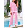imagePRETTYGARDEN Two Piece Sets for Women 2025 Summer Spring Casual Sweater Knit Lounge Travel Matching Outfits ClothingPink