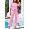 imagePRETTYGARDEN Two Piece Sets for Women 2025 Summer Spring Casual Sweater Knit Lounge Travel Matching Outfits ClothingPink