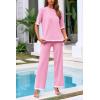 imagePRETTYGARDEN Two Piece Sets for Women 2025 Summer Spring Casual Sweater Knit Lounge Travel Matching Outfits ClothingPink