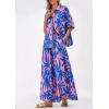 imagePRETTYGARDEN Womens 2 Piece Beach Vacation Outfit 2025 Casual Summer Floral Button Down Shirt Wide Leg Pants Matching SetsFloral Pink Blue