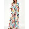 imagePRETTYGARDEN Womens 2 Piece Beach Vacation Outfit 2025 Casual Summer Floral Button Down Shirt Wide Leg Pants Matching SetsFloral White Multicolored