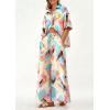imagePRETTYGARDEN Womens 2 Piece Beach Vacation Outfit 2025 Casual Summer Floral Button Down Shirt Wide Leg Pants Matching SetsFloral White Multicolored