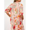 imagePRETTYGARDEN Womens 2 Piece Beach Vacation Outfit 2025 Casual Summer Floral Button Down Shirt Wide Leg Pants Matching SetsFloral White Orange