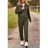 imagePRETTYGARDEN Womens 2025 Winter 2 Piece Outfit Tracksuit Long Sleeve Button Down Shacket Jacket Pockets Long Pants Casual SetArmy Green