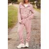 imagePRETTYGARDEN Womens 2025 Winter 2 Piece Outfit Tracksuit Long Sleeve Button Down Shacket Jacket Pockets Long Pants Casual SetPink