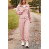 imagePRETTYGARDEN Womens 2025 Winter 2 Piece Outfit Tracksuit Long Sleeve Button Down Shacket Jacket Pockets Long Pants Casual SetPink