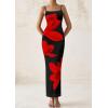 imagePRETTYGARDEN Womens Floral Maxi Dresses Summer 2025 Sexy Spaghetti Strap Slip Party Long Bodycon Mesh DressBlack
