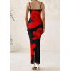 imagePRETTYGARDEN Womens Floral Maxi Dresses Summer 2025 Sexy Spaghetti Strap Slip Party Long Bodycon Mesh DressBlack