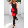 imagePRETTYGARDEN Womens Floral Maxi Dresses Summer 2025 Sexy Spaghetti Strap Slip Party Long Bodycon Mesh DressFloral Black Red