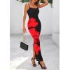 imagePRETTYGARDEN Womens Floral Maxi Dresses Summer 2025 Sexy Spaghetti Strap Slip Party Long Bodycon Mesh DressFloral Black Red
