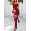 imagePRETTYGARDEN Womens Floral Maxi Dresses Summer 2025 Sexy Spaghetti Strap Slip Party Long Bodycon Mesh DressFloral Wine Red