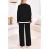 imagePRETTYGARDEN Womens Winter Two Piece Matching Sweater Lounge Sets Knit Long Sleeve Pullover Tops Wide Leg Pants TracksuitsBlack