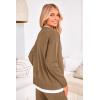 imagePRETTYGARDEN Womens Winter Two Piece Matching Sweater Lounge Sets Knit Long Sleeve Pullover Tops Wide Leg Pants TracksuitsCamel