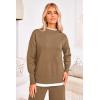 imagePRETTYGARDEN Womens Winter Two Piece Matching Sweater Lounge Sets Knit Long Sleeve Pullover Tops Wide Leg Pants TracksuitsCamel