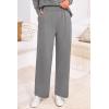 imagePRETTYGARDEN Womens Winter Two Piece Matching Sweater Lounge Sets Knit Long Sleeve Pullover Tops Wide Leg Pants TracksuitsGrey