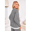 imagePRETTYGARDEN Womens Winter Two Piece Matching Sweater Lounge Sets Knit Long Sleeve Pullover Tops Wide Leg Pants TracksuitsGrey
