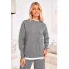 imagePRETTYGARDEN Womens Winter Two Piece Matching Sweater Lounge Sets Knit Long Sleeve Pullover Tops Wide Leg Pants TracksuitsGrey