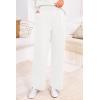 imagePRETTYGARDEN Womens Winter Two Piece Matching Sweater Lounge Sets Knit Long Sleeve Pullover Tops Wide Leg Pants TracksuitsWhite