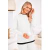 imagePRETTYGARDEN Womens Winter Two Piece Matching Sweater Lounge Sets Knit Long Sleeve Pullover Tops Wide Leg Pants TracksuitsWhite
