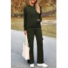 imagePRETTYGARDEN Womens 2 Piece Lounge Sets 2025 Fall Knitted Hoodie Pullover Tops Cargo Pants Matching Outfits TracksuitsArmy Green
