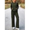 imagePRETTYGARDEN Womens 2 Piece Lounge Sets 2025 Fall Knitted Hoodie Pullover Tops Cargo Pants Matching Outfits TracksuitsArmy Green
