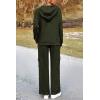 imagePRETTYGARDEN Womens 2 Piece Lounge Sets 2025 Fall Knitted Hoodie Pullover Tops Cargo Pants Matching Outfits TracksuitsArmy Green