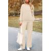 imagePRETTYGARDEN Womens 2 Piece Lounge Sets 2025 Fall Knitted Hoodie Pullover Tops Cargo Pants Matching Outfits TracksuitsBeige