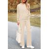 imagePRETTYGARDEN Womens 2 Piece Lounge Sets 2025 Fall Knitted Hoodie Pullover Tops Cargo Pants Matching Outfits TracksuitsBeige