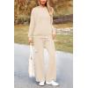 imagePRETTYGARDEN Womens 2 Piece Lounge Sets 2025 Fall Knitted Hoodie Pullover Tops Cargo Pants Matching Outfits TracksuitsBeige