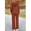 imagePRETTYGARDEN Womens 2 Piece Lounge Sets 2025 Fall Knitted Hoodie Pullover Tops Cargo Pants Matching Outfits TracksuitsBrick Red