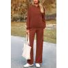 imagePRETTYGARDEN Womens 2 Piece Lounge Sets 2025 Fall Knitted Hoodie Pullover Tops Cargo Pants Matching Outfits TracksuitsBrick Red