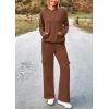 imagePRETTYGARDEN Womens 2 Piece Lounge Sets 2025 Fall Knitted Hoodie Pullover Tops Cargo Pants Matching Outfits TracksuitsBrown