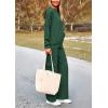 imagePRETTYGARDEN Womens 2 Piece Lounge Sets 2025 Fall Knitted Hoodie Pullover Tops Cargo Pants Matching Outfits TracksuitsGreen