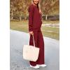 imagePRETTYGARDEN Womens 2 Piece Lounge Sets 2025 Fall Knitted Hoodie Pullover Tops Cargo Pants Matching Outfits TracksuitsWine Red