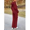 imagePRETTYGARDEN Womens 2 Piece Lounge Sets 2025 Fall Knitted Hoodie Pullover Tops Cargo Pants Matching Outfits TracksuitsWine Red