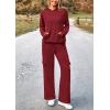 imagePRETTYGARDEN Womens 2 Piece Lounge Sets 2025 Fall Knitted Hoodie Pullover Tops Cargo Pants Matching Outfits TracksuitsWine Red